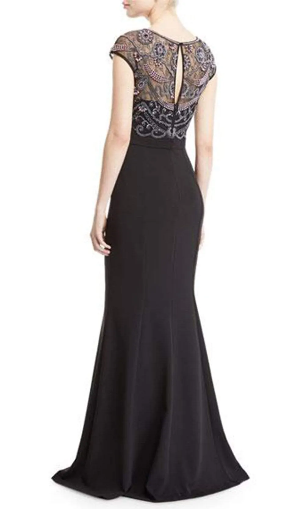 Aidan Mattox - MD1E203319 Embellished Bateau Trumpet Dress