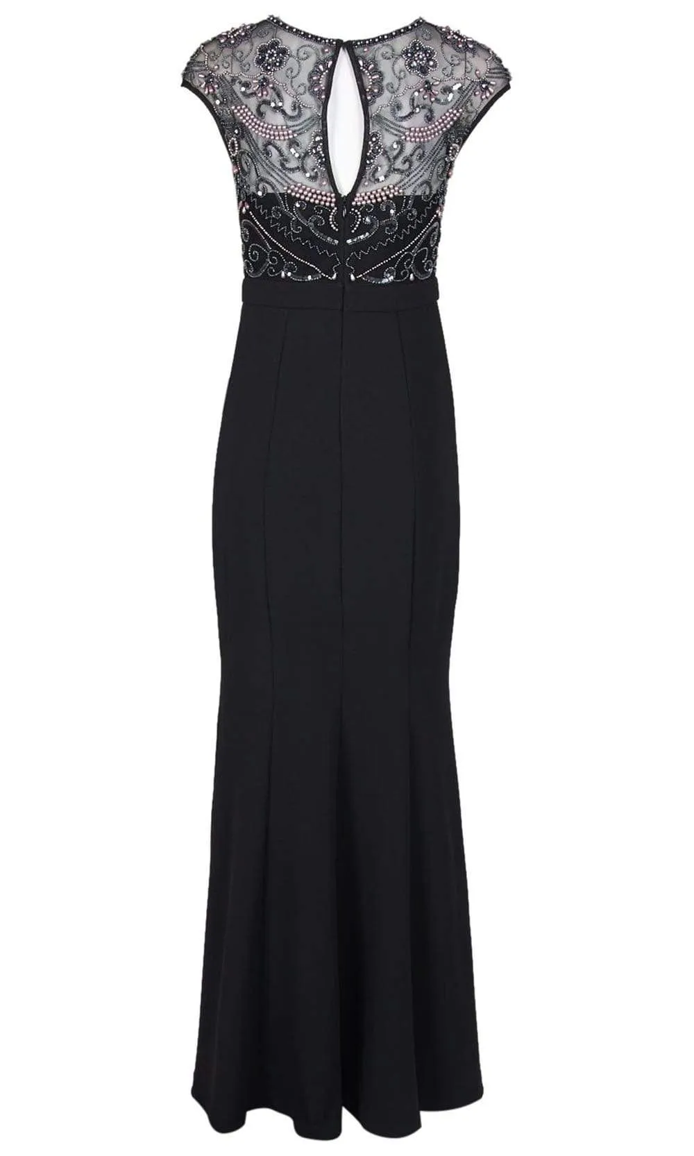 Aidan Mattox - MD1E203319 Embellished Bateau Trumpet Dress