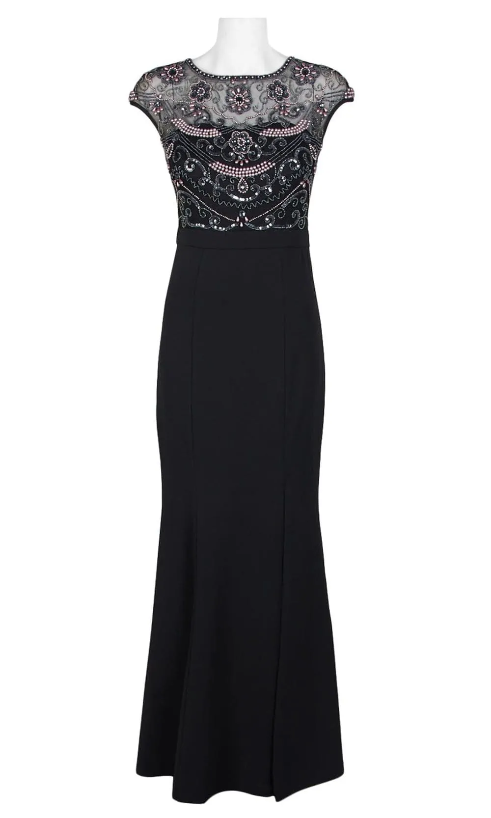 Aidan Mattox - MD1E203319 Embellished Bateau Trumpet Dress