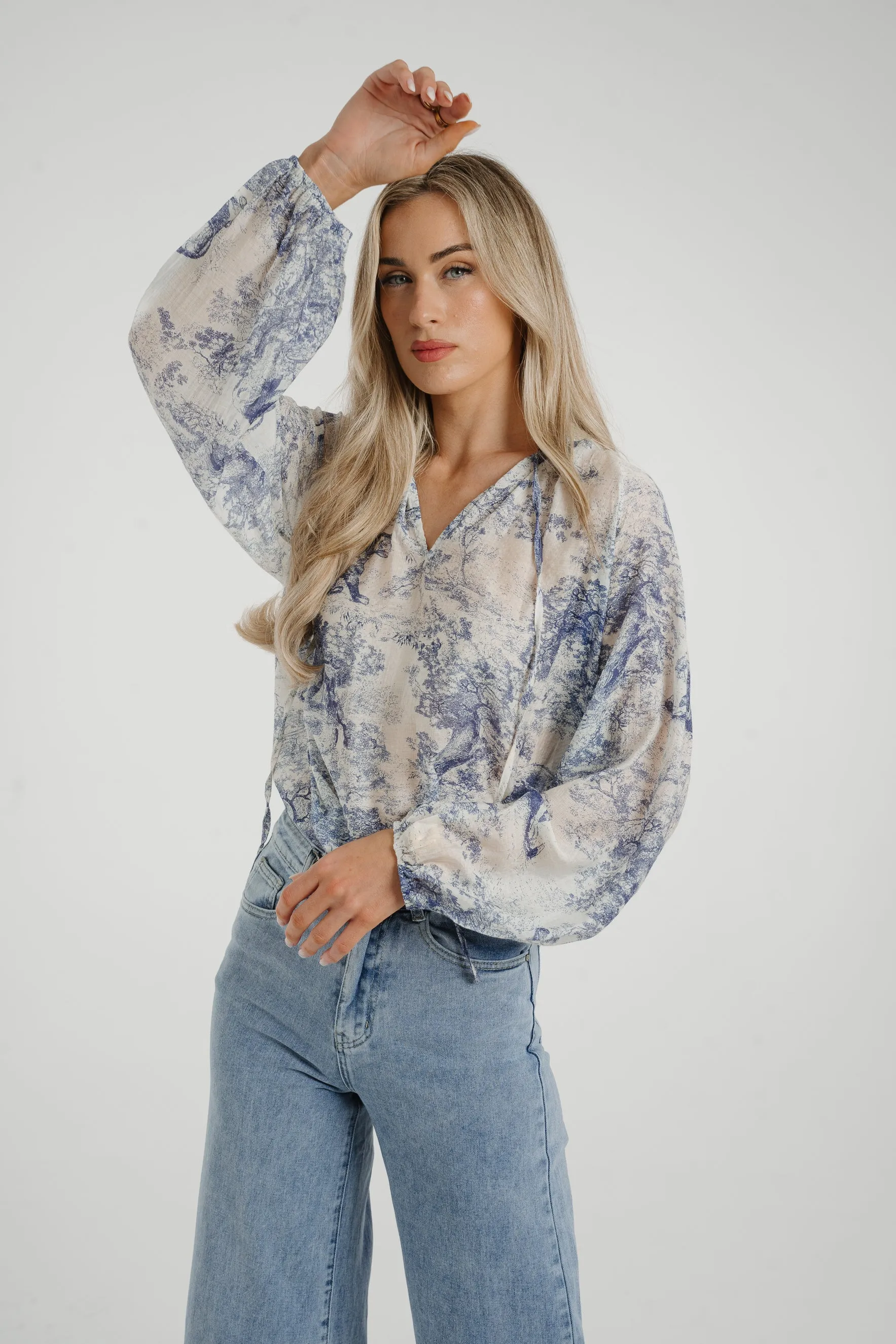 Ally Printed Shirt In Blue Mix