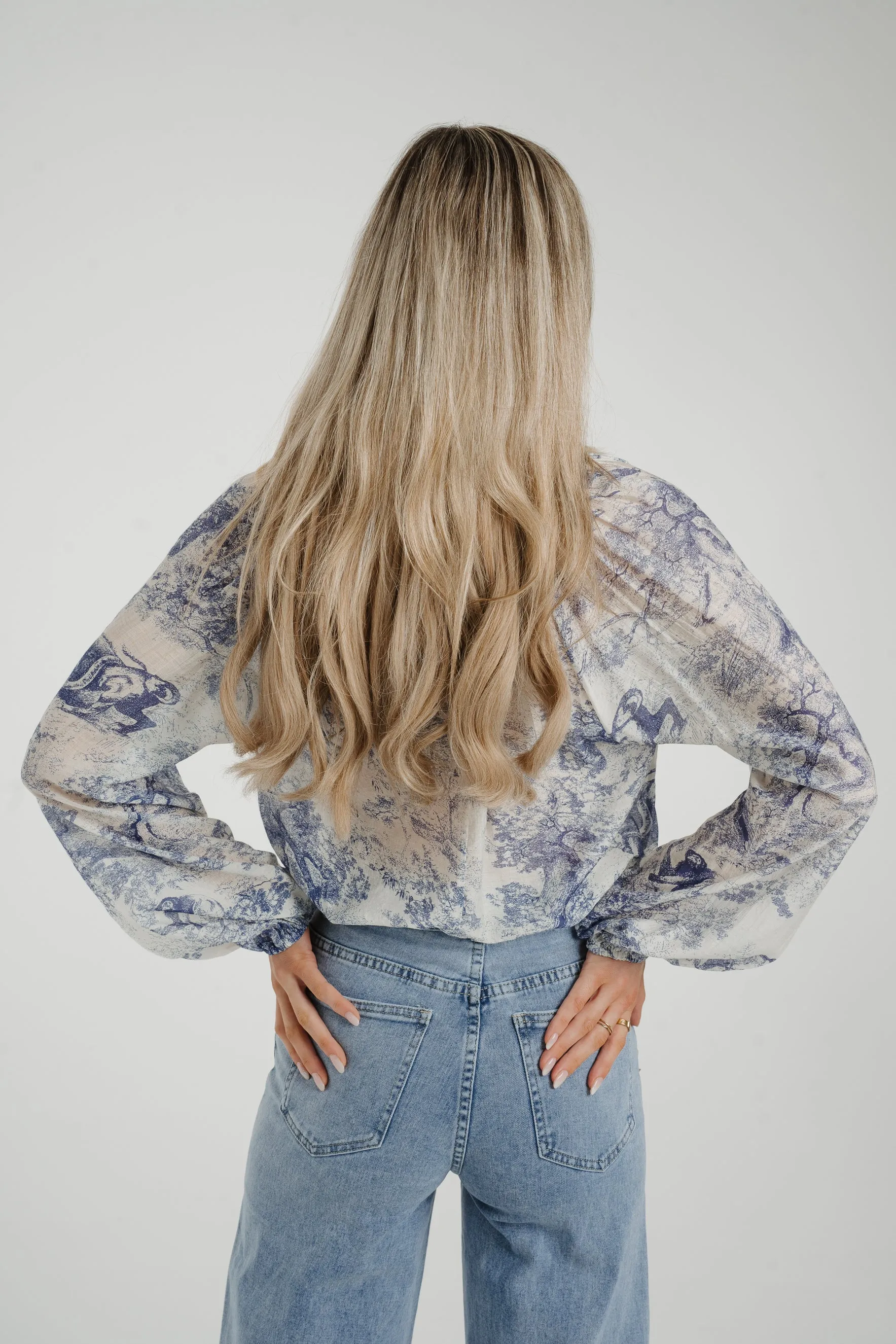 Ally Printed Shirt In Blue Mix