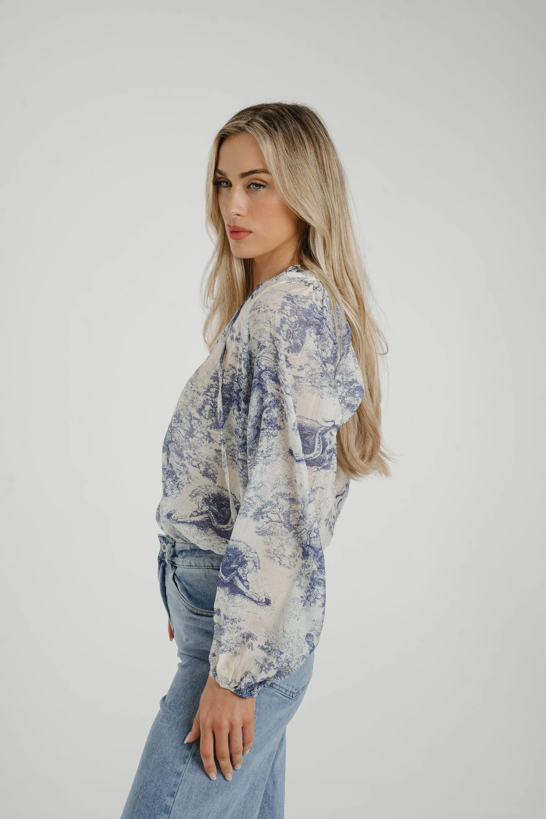 Ally Printed Shirt In Blue Mix