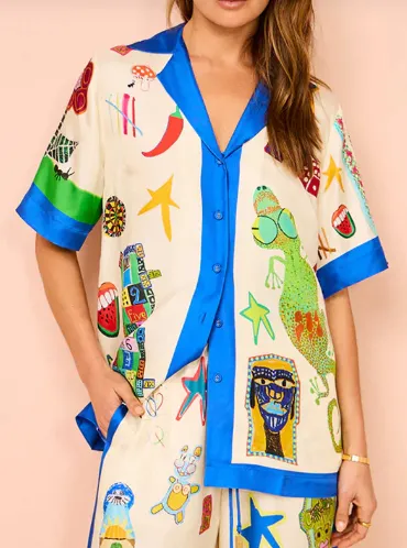 Ava Fun Print Shirt Set