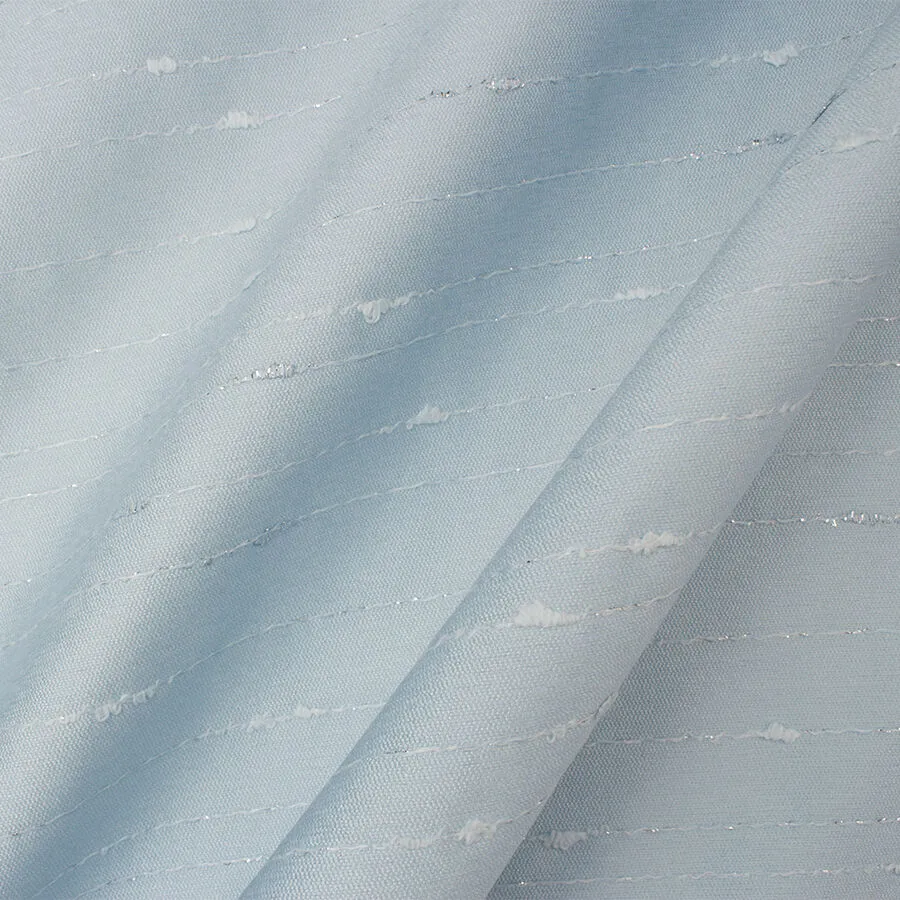 Baby Blue Metallic Pinstripe Shantung