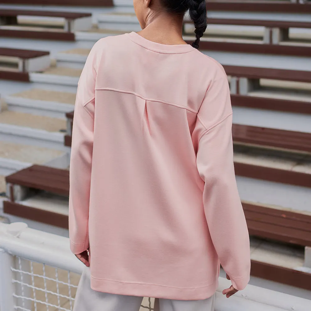 Back Pleated Sweatshirt - Peach