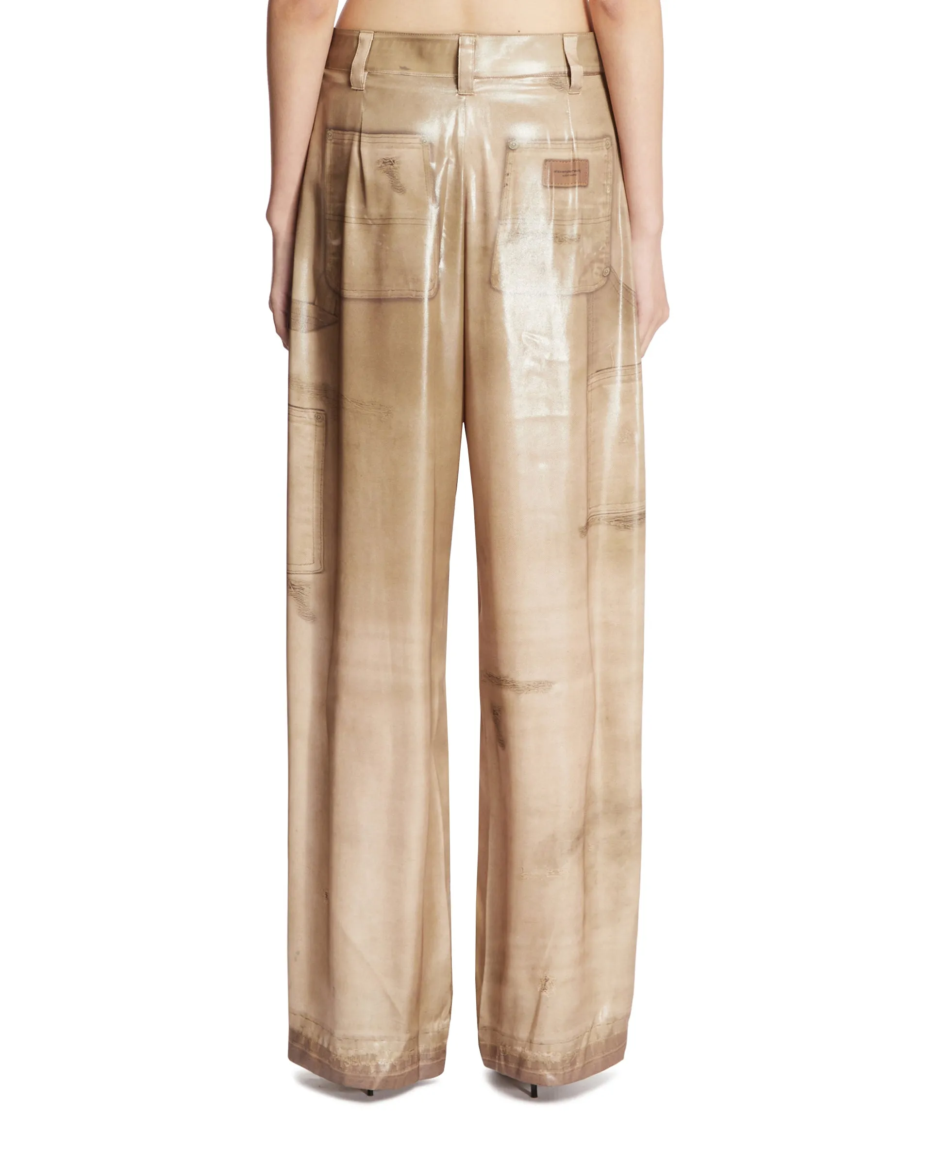 Beige Trompe-l'oeil Pants