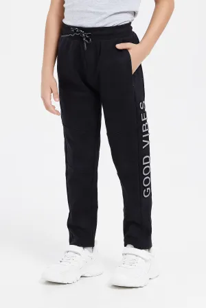 Boys Black Good Vibes Jogger Pant