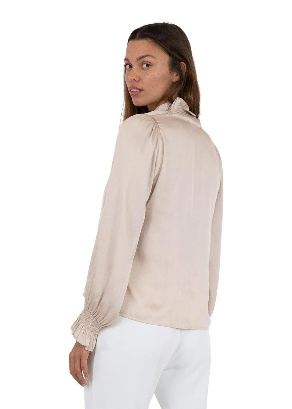 Brielle Satin Blouse - Champagne