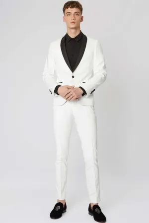 Brondesbury Skinny Fit White Tuxedo Suit - ARCHIVE