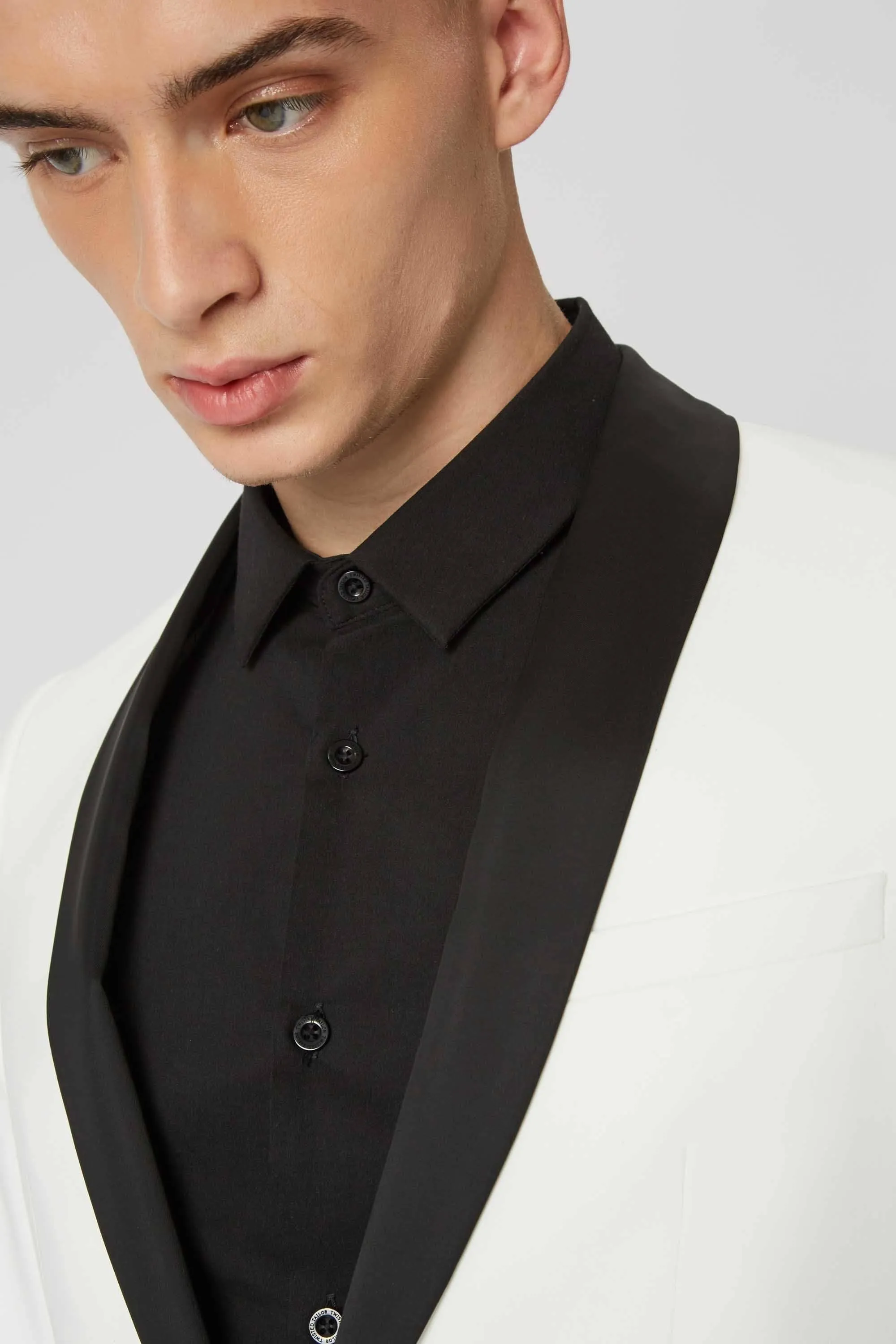 Brondesbury Skinny Fit White Tuxedo Suit - ARCHIVE