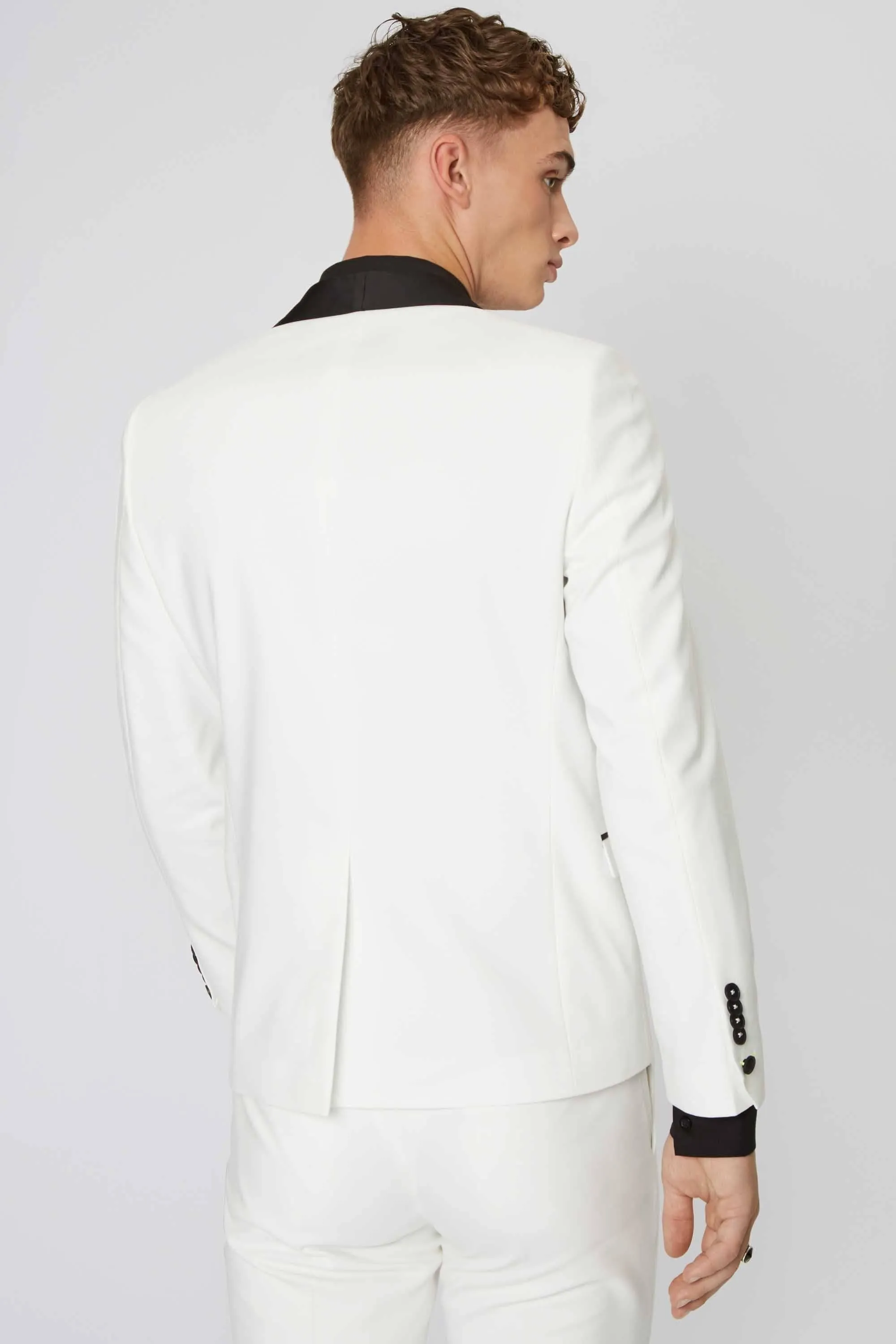 Brondesbury Skinny Fit White Tuxedo Suit - ARCHIVE