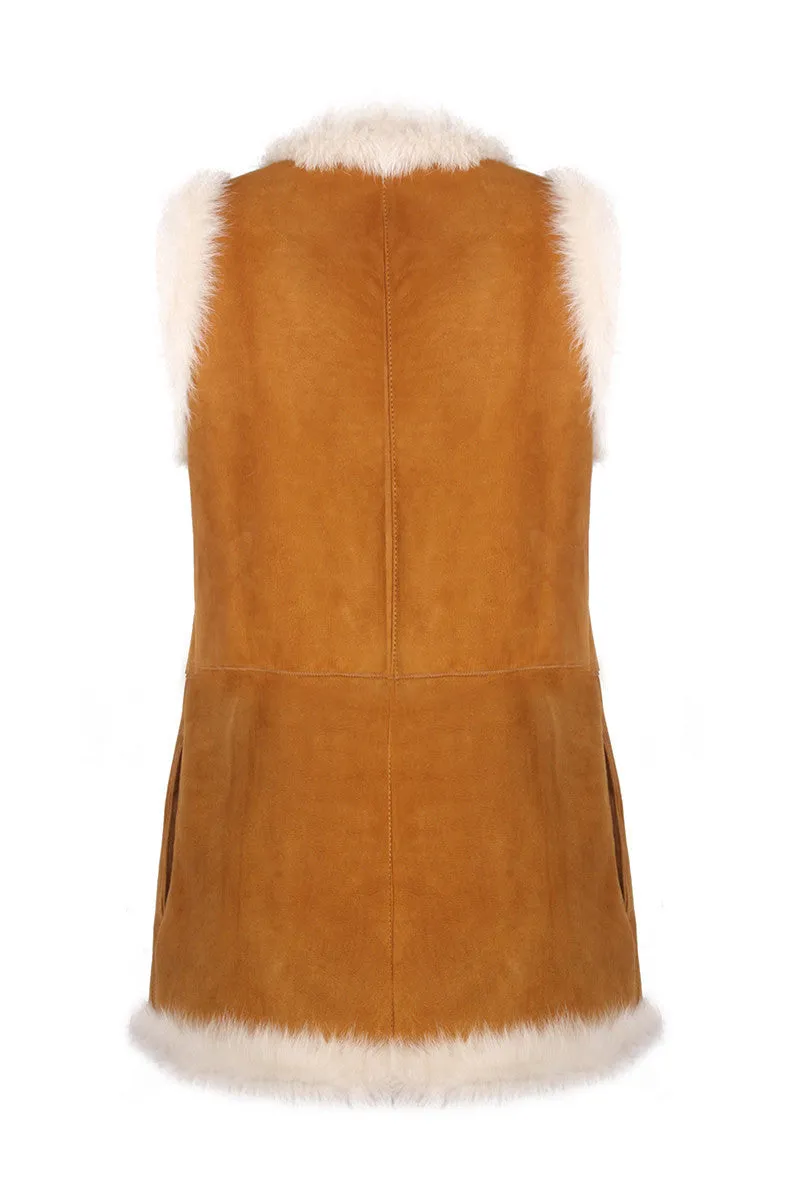 Brown Shearling Vest