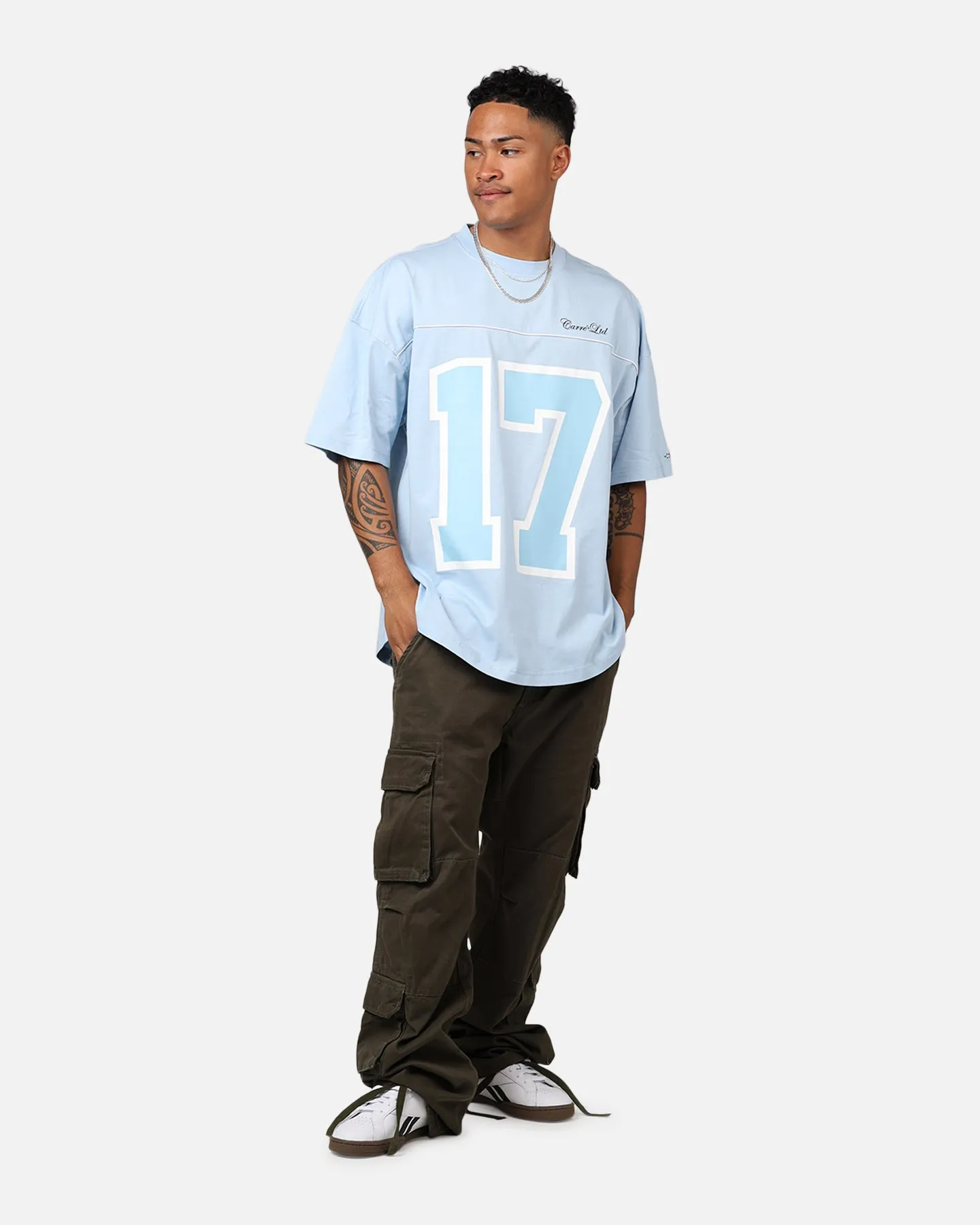 Carre Hitta Grid Iron T-Shirt Light Blue