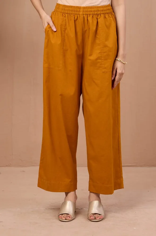 comfort fit cotton pants - rustic sunset