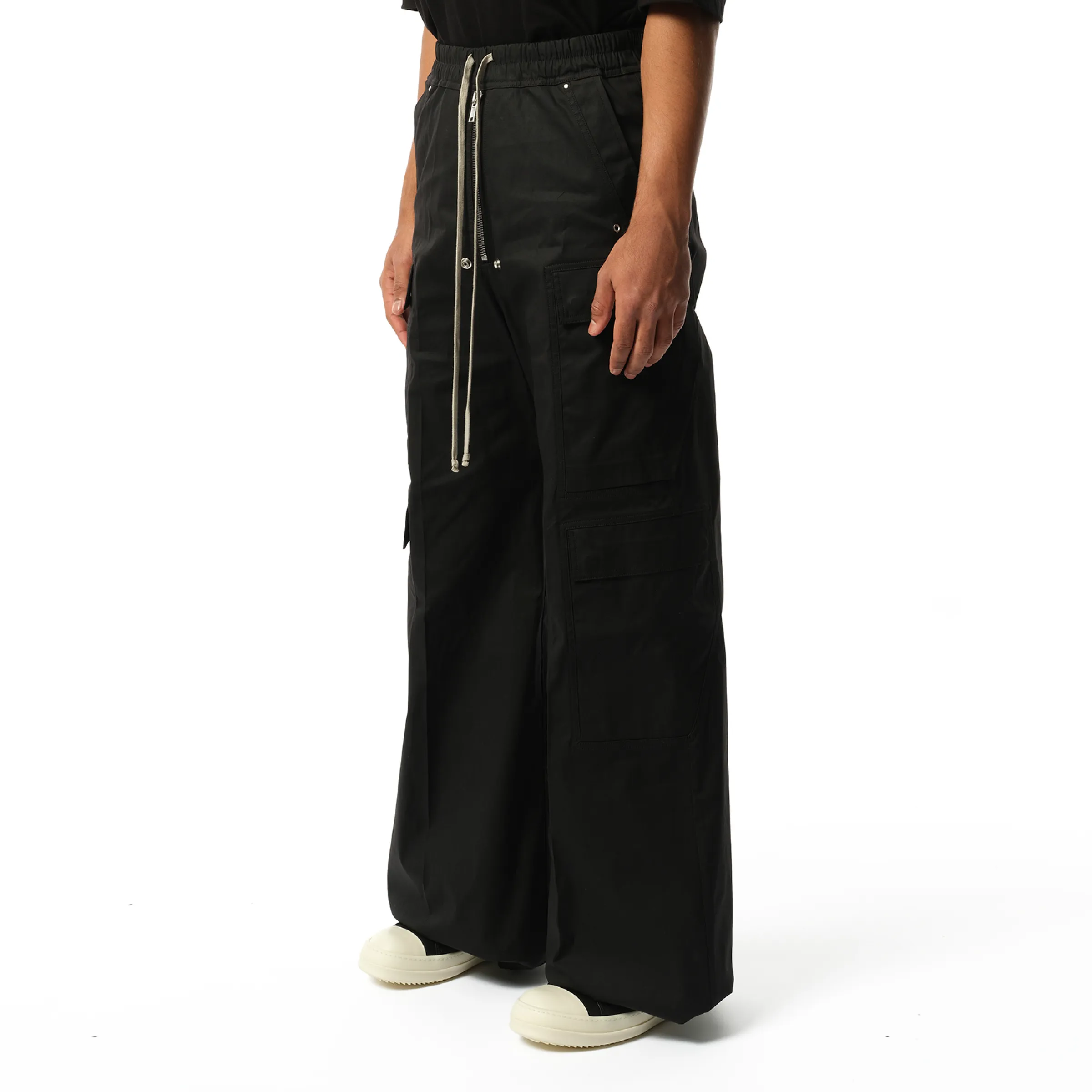 Cotton Poplin Cargobelas Pants in Black