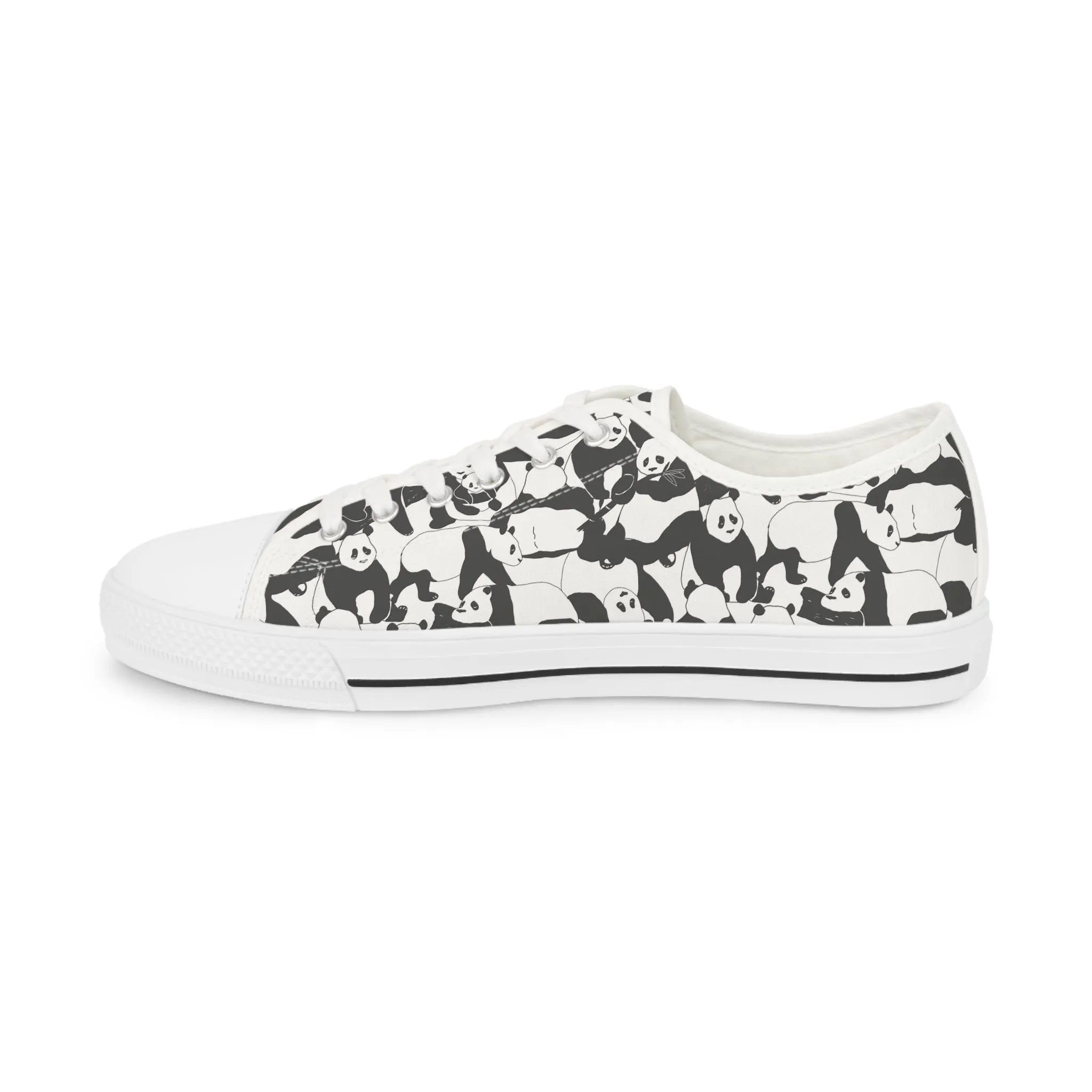 Cute Panda Bear Men's Low Top Sneakers