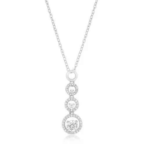 Halo Graduated Cubic Zirconia Pendant