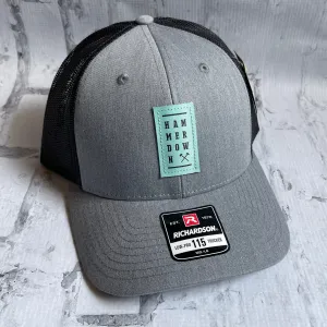 Hammer Down "HD Stacked" Hat - Heather Gray with Leather Patch