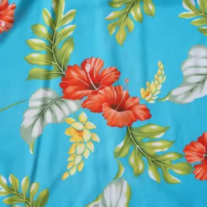 Honeymoon Aqua Hawaiian Rayon Fabric by the Yard