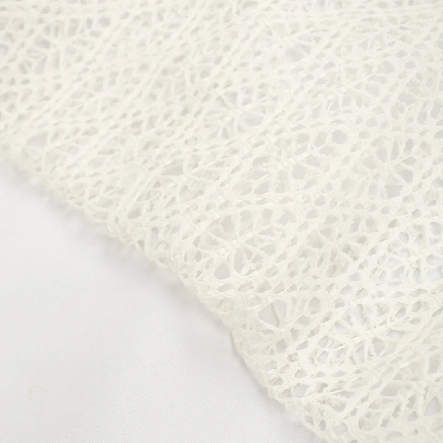 Ivory Textured Hollow Lace Light Weight Mesh Net