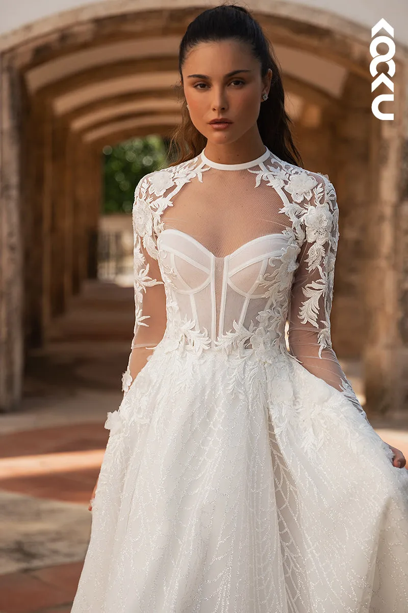 K1971 - Couture & Ornate Sweetheart Sleeveless A-line Wedding Dress