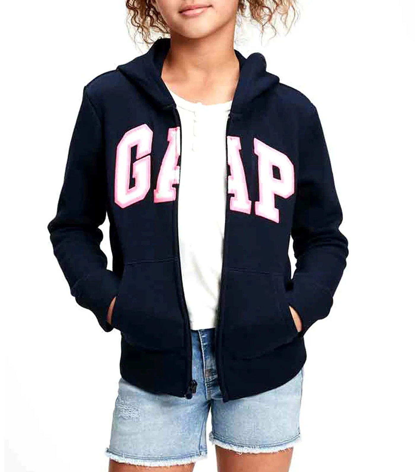 Kids Gap Logo Zip Hoodie In Fleece - Elysian Blue 2