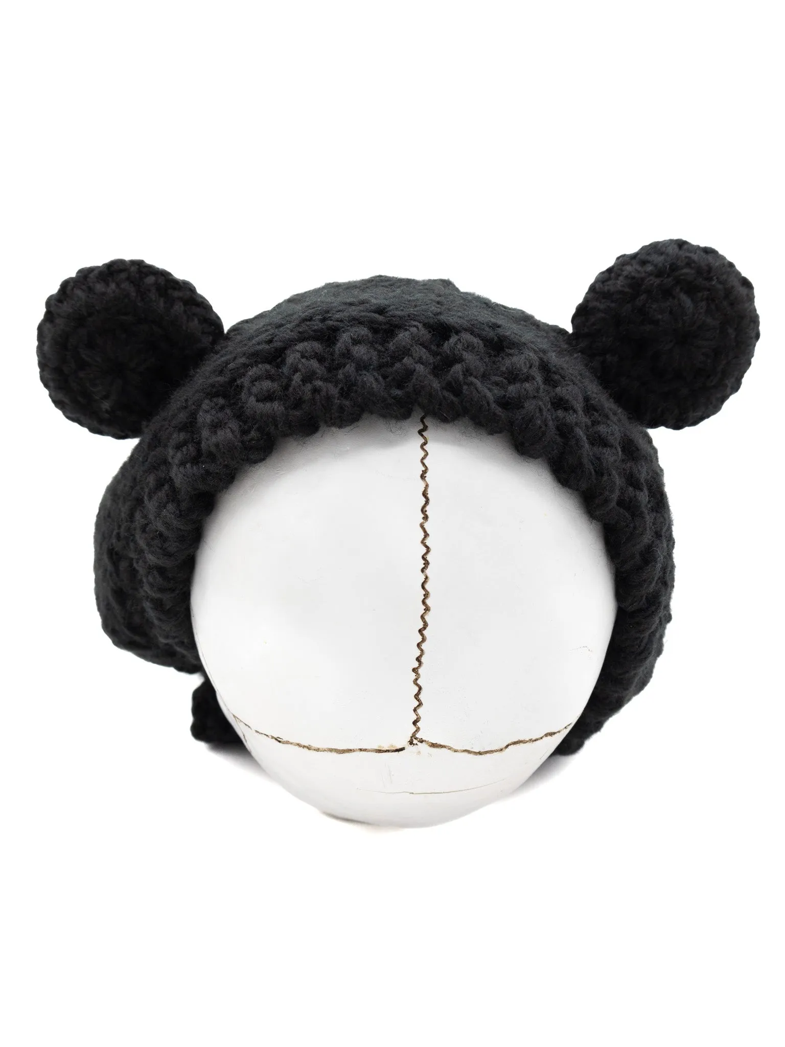 Knit Frog Bonnet- Black