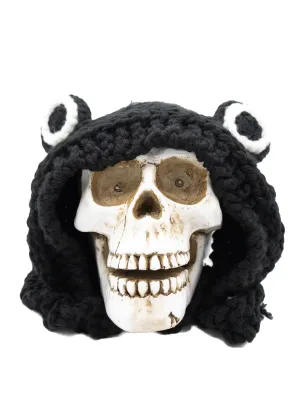 Knit Frog Bonnet- Black