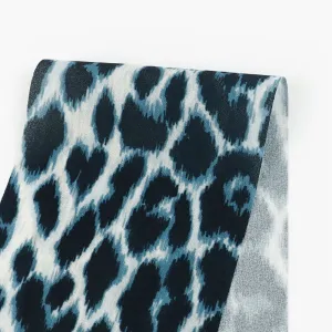 Leopard Poly Crepe - Blue