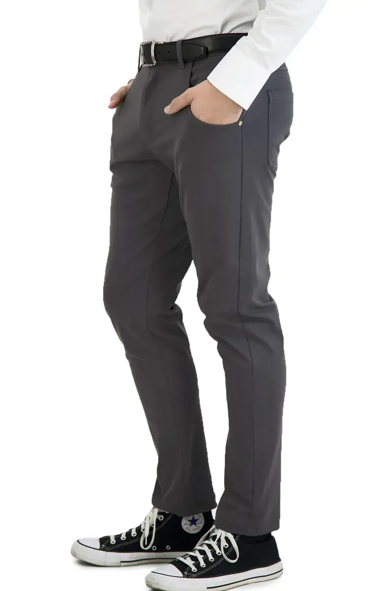 Levinas Charcoal Performance Tech Stretch Pants