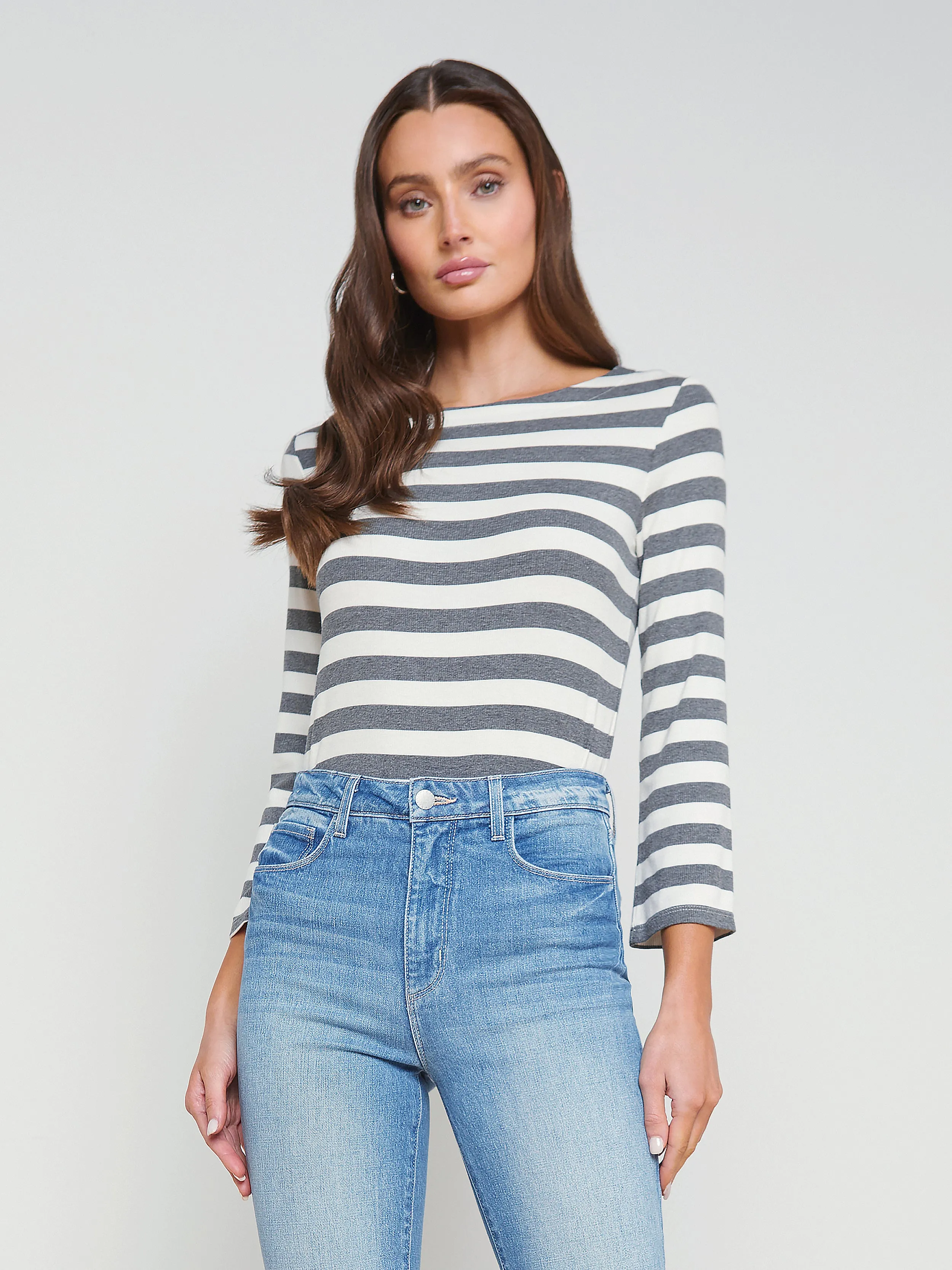 Lucille Striped Boatneck Top