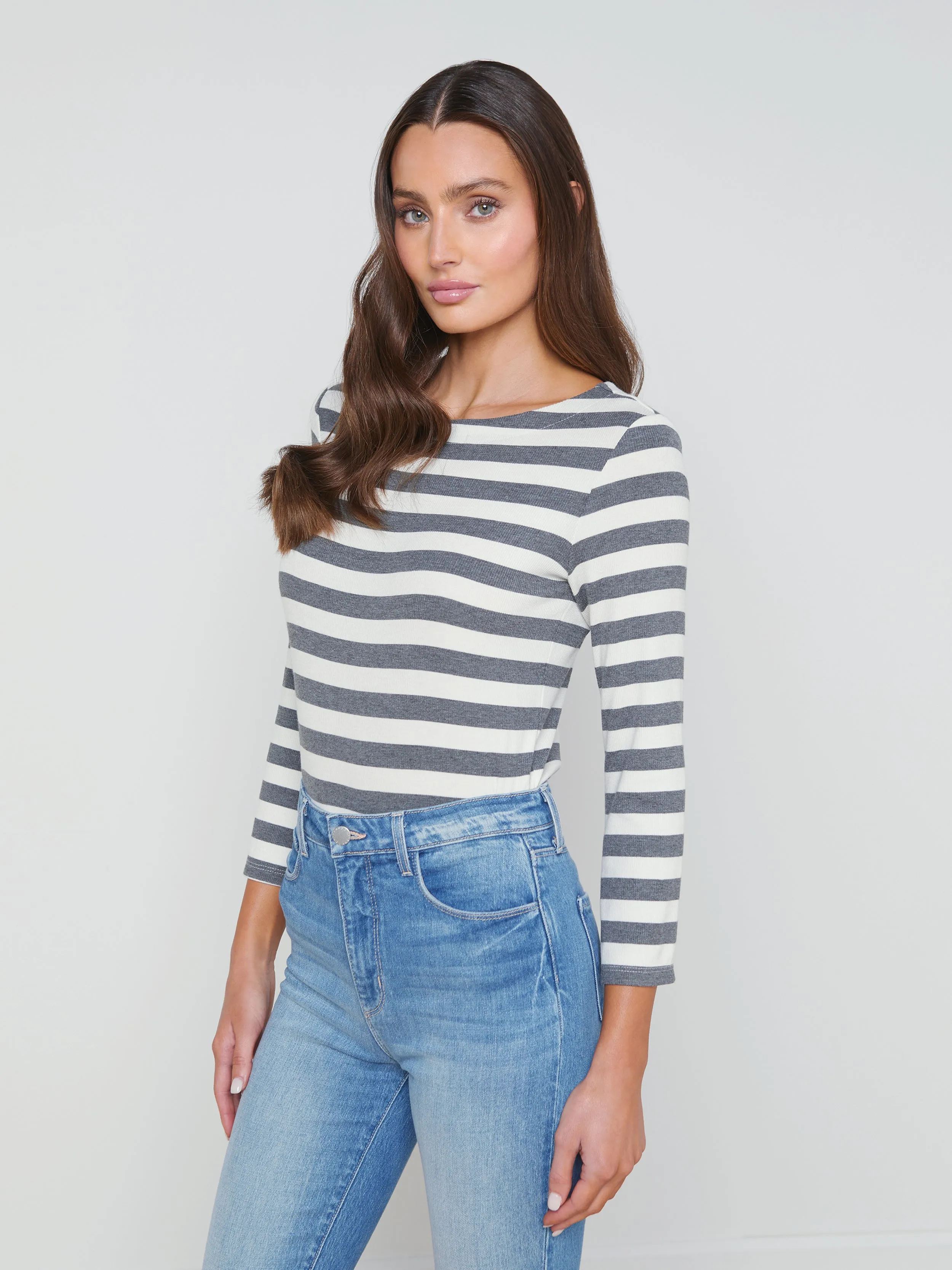 Lucille Striped Boatneck Top