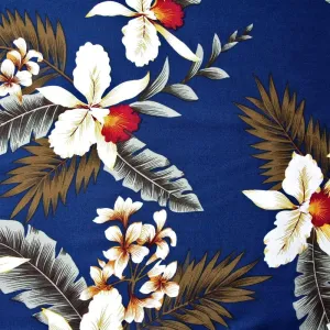 Majestic Blue Hawaiian Rayon Fabric by the Yard