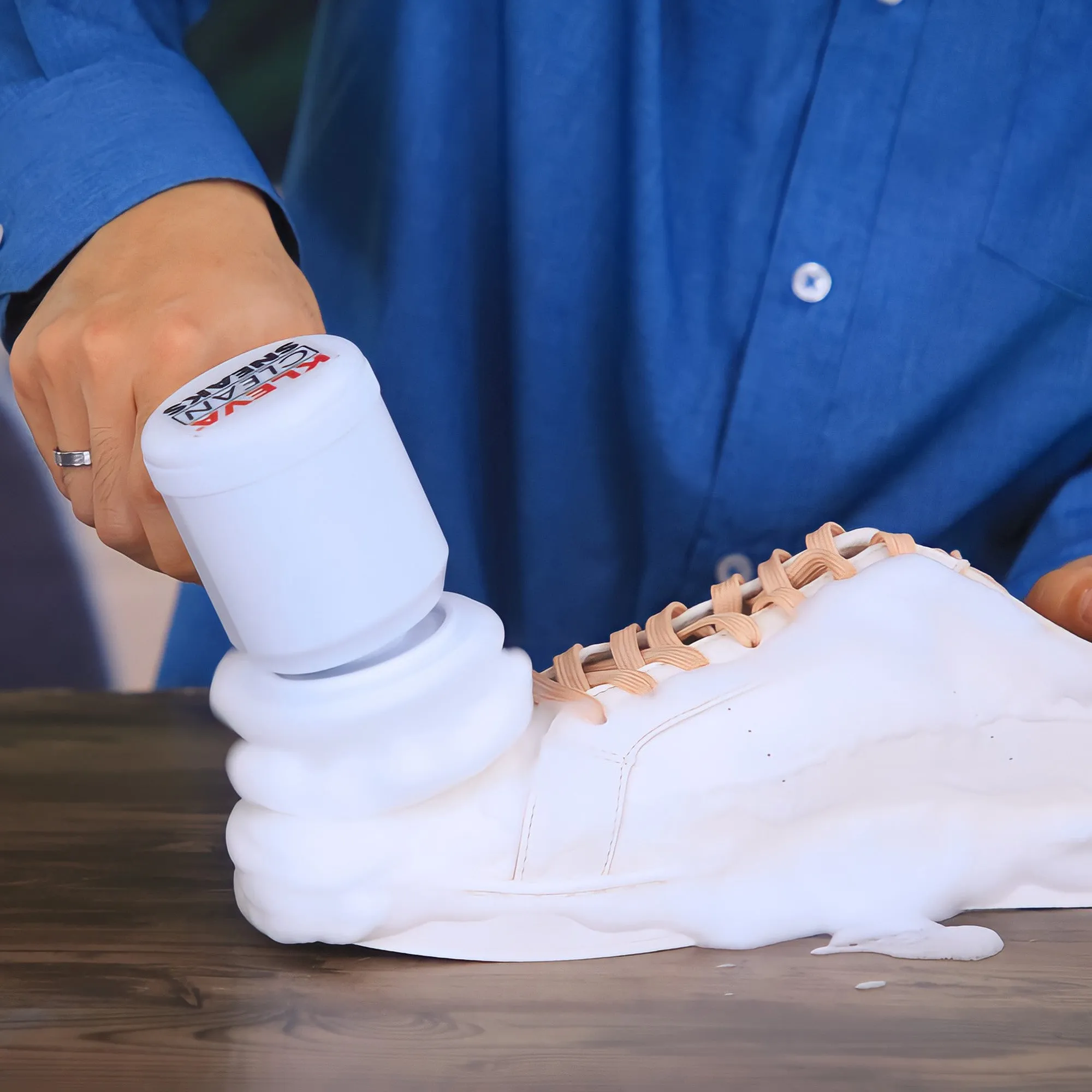 Make old shoes look new! Kleva Clean Sneaks Automatic Shoe Cleaner