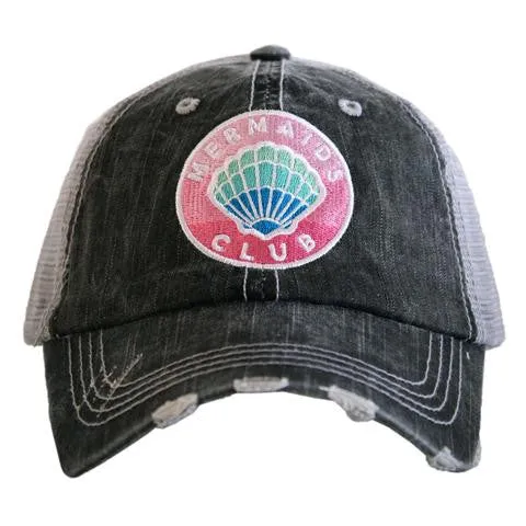 Mermaid Hats { Mermaid hair don't care }  { Mermaid club } Embroidered trucker caps.