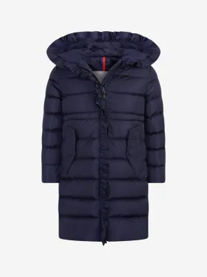 Moncler Enfant Moncler Girls Navy Down Padded Coat