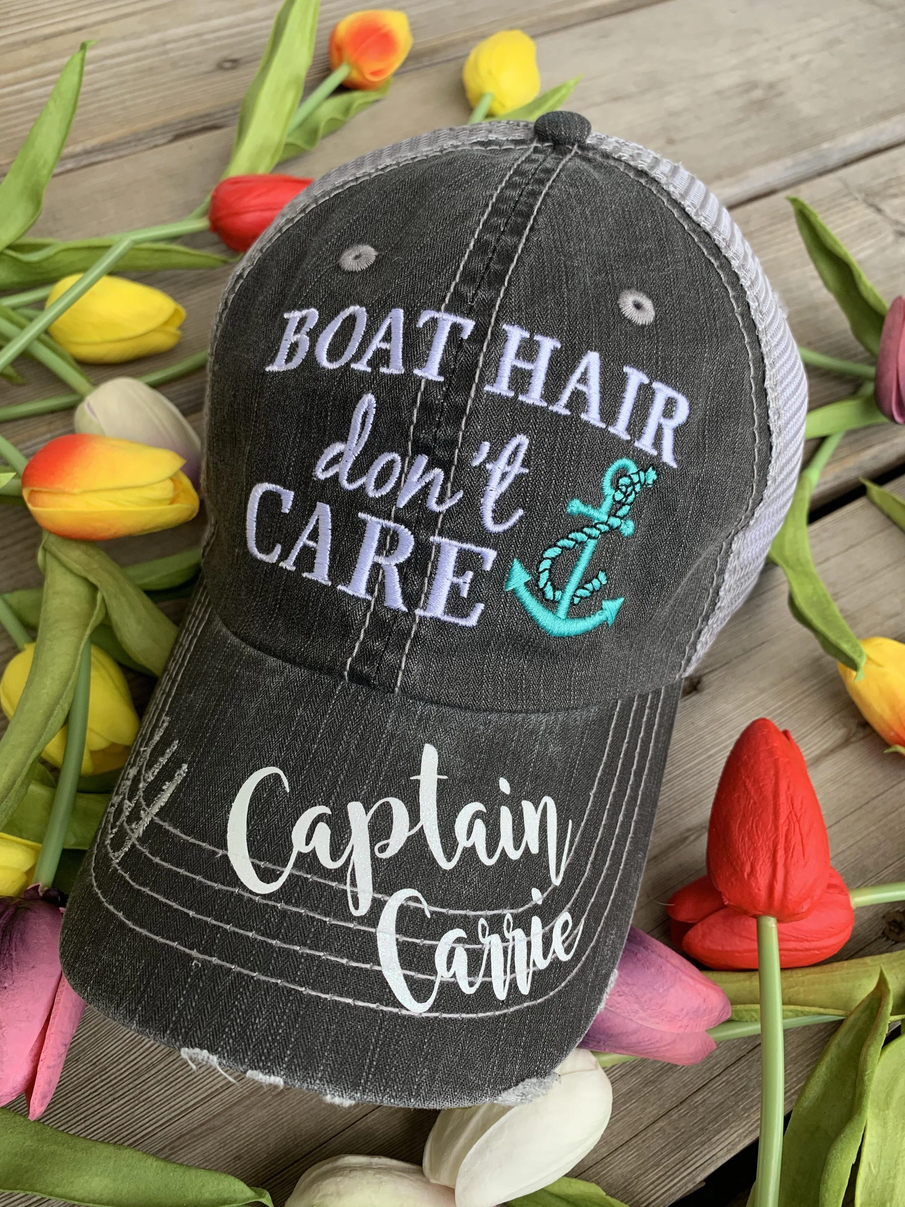 Personalized Barn Hats Barn hair dont care Personalize TEAL PINK or WHITE horseshoe Embroidered Distressed Horses Riding