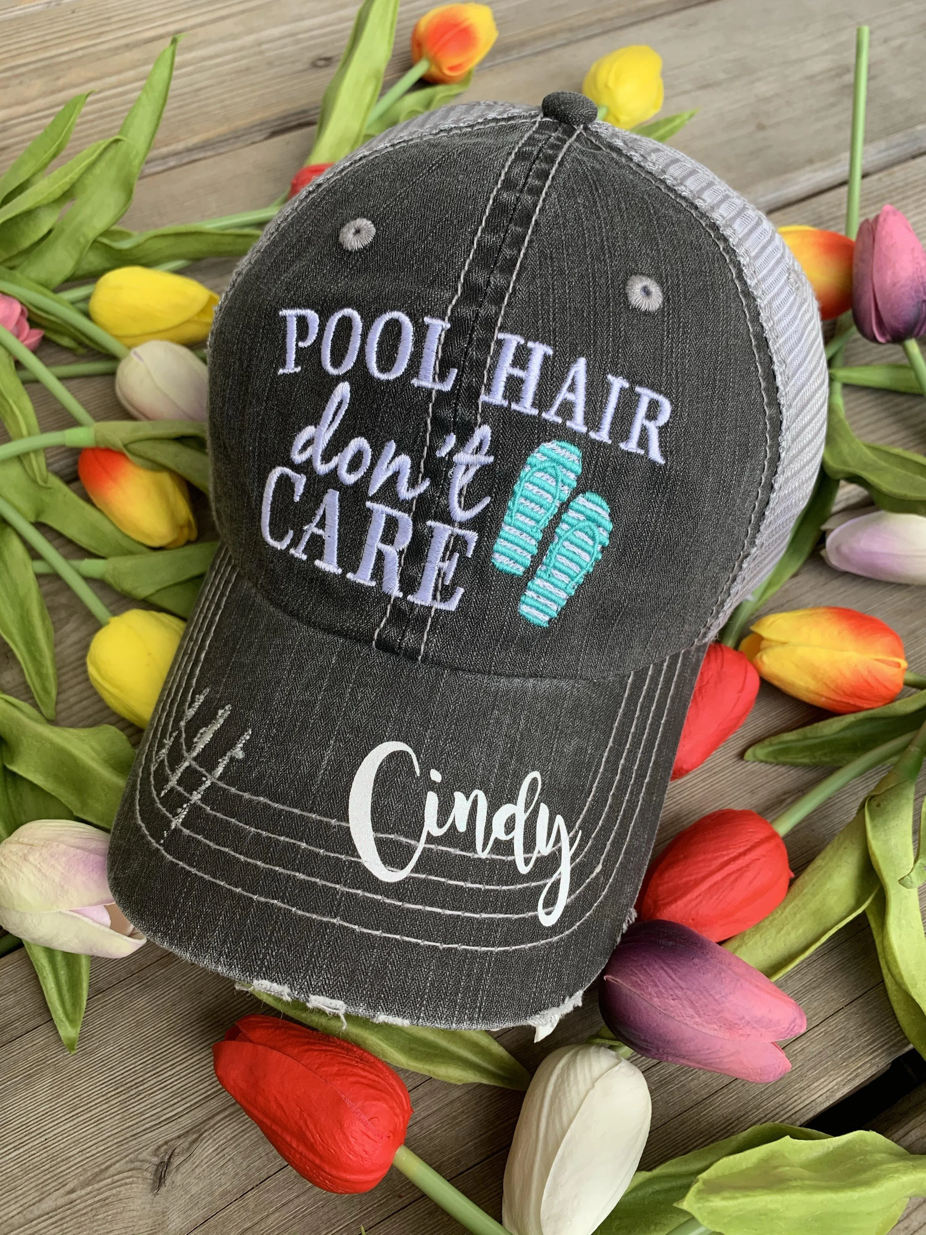 Personalized Barn Hats Barn hair dont care Personalize TEAL PINK or WHITE horseshoe Embroidered Distressed Horses Riding