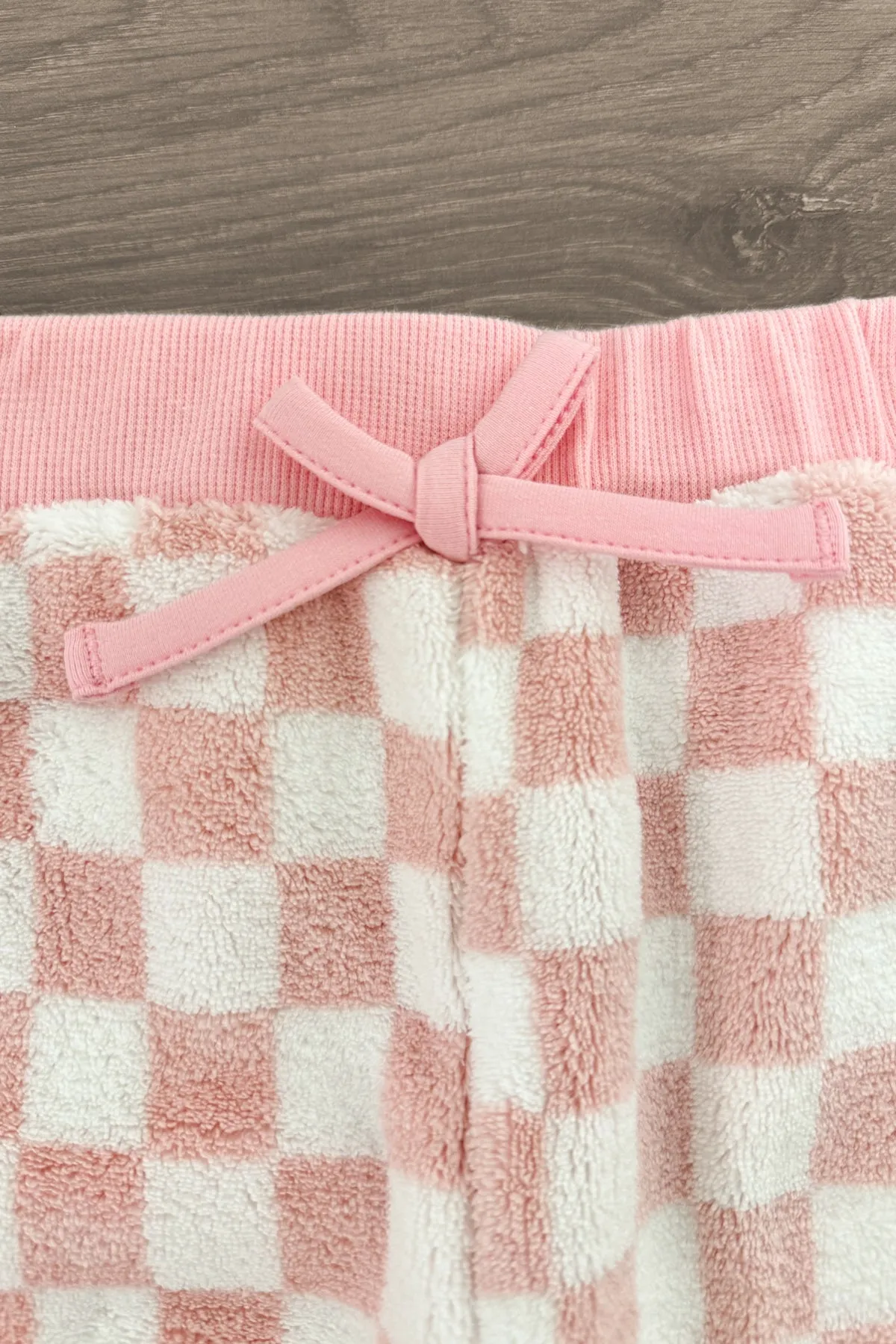 Pink & White Cozy Checkered Pajama Set