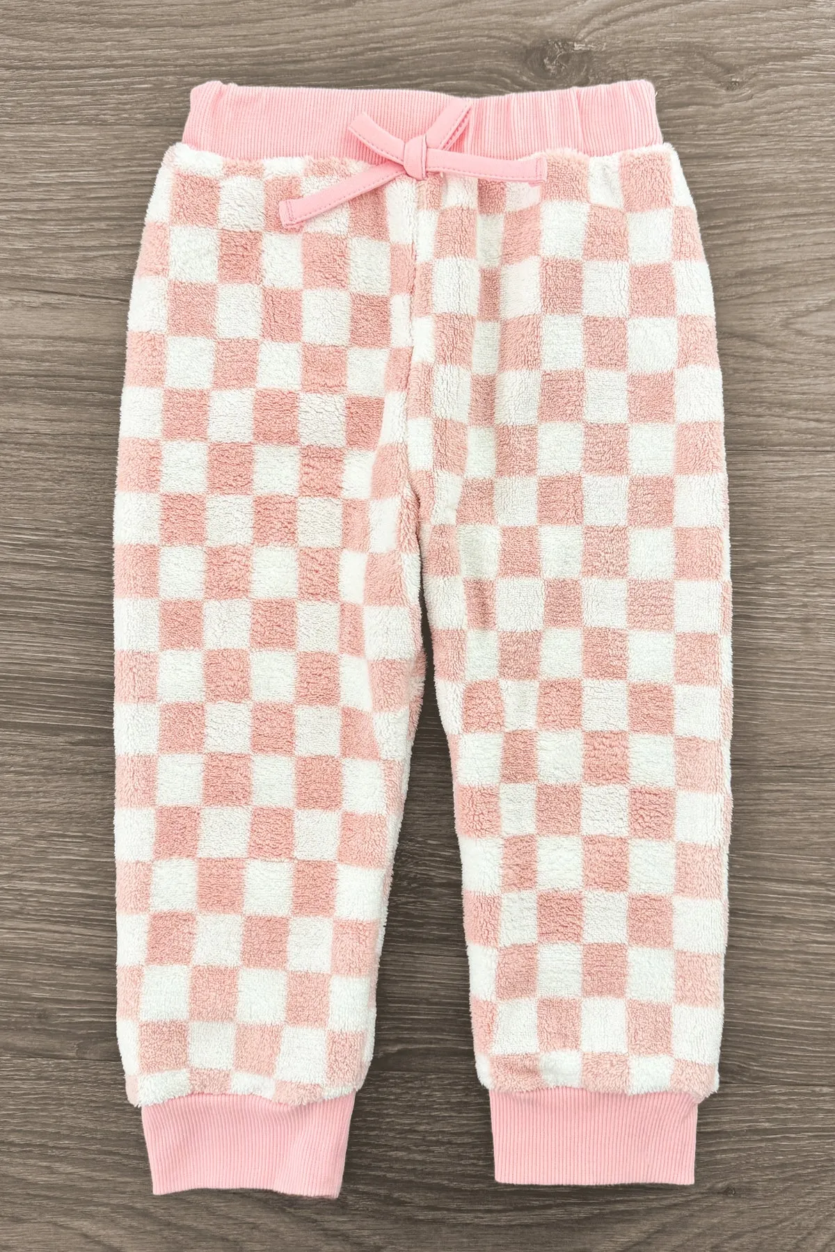 Pink & White Cozy Checkered Pajama Set