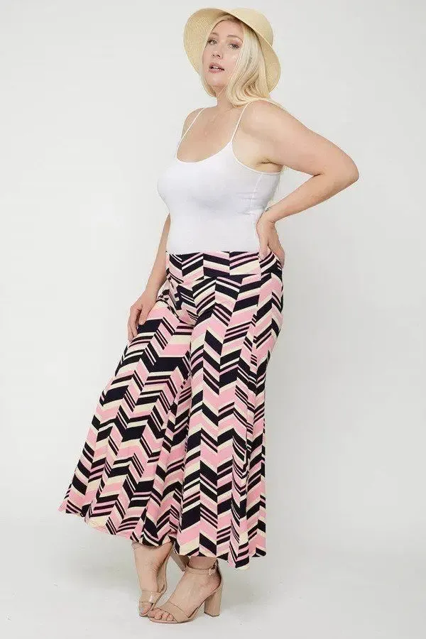 Plus Size Chevron Print Pants