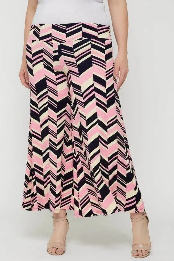 Plus Size Chevron Print Pants