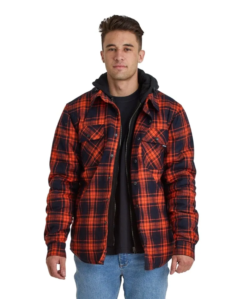 Quilted Flannel Jacket - Orange