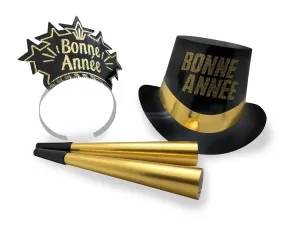 "Bonne Année" Gold Dust New Year French Party Kit for 25 people