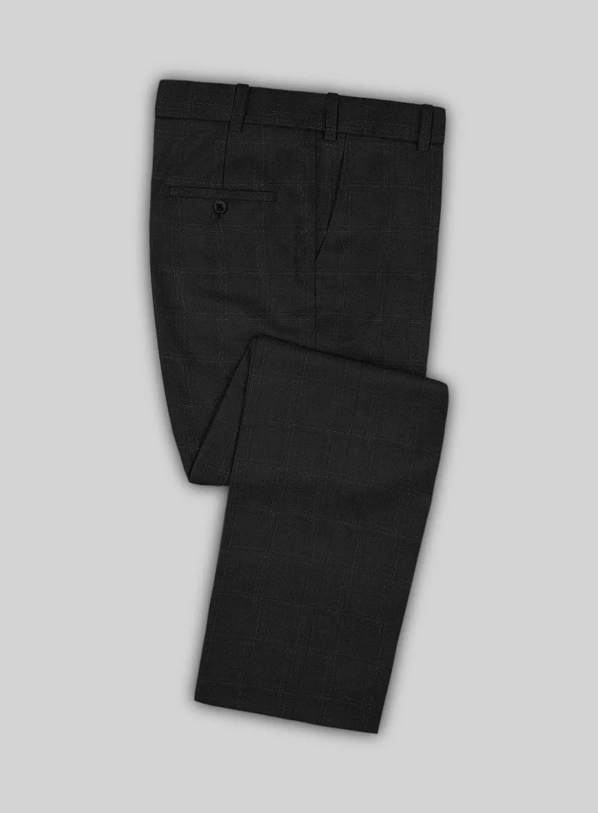 Reda Martes Black Checks Wool Pants