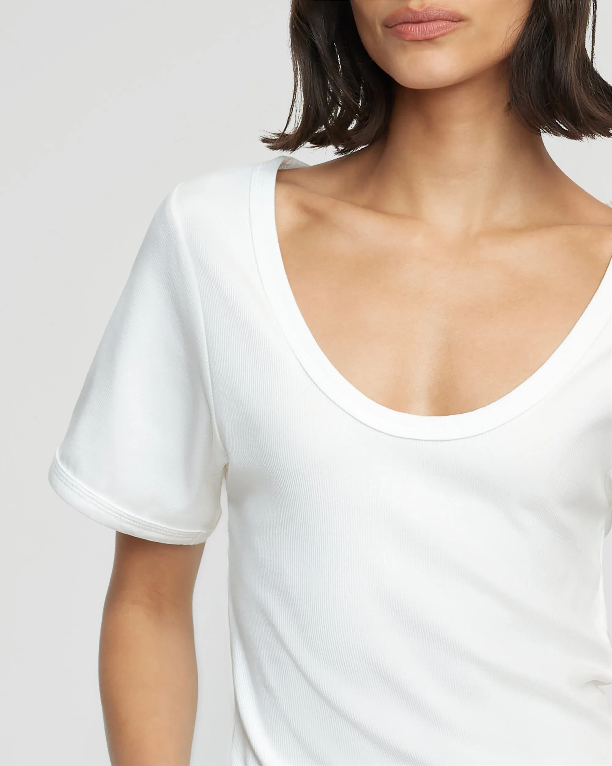 Renee Sculpted Scoop-Neck Tee