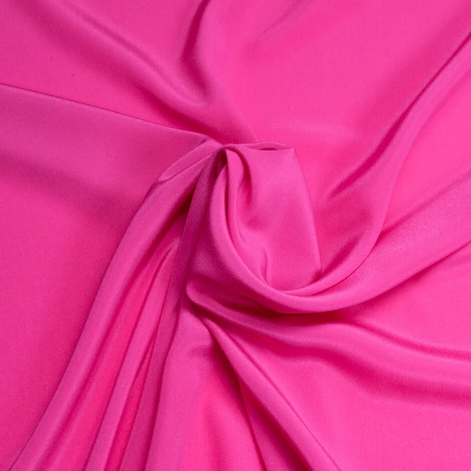 Rich Fuchsia Pink Silk Crêpe de Chine