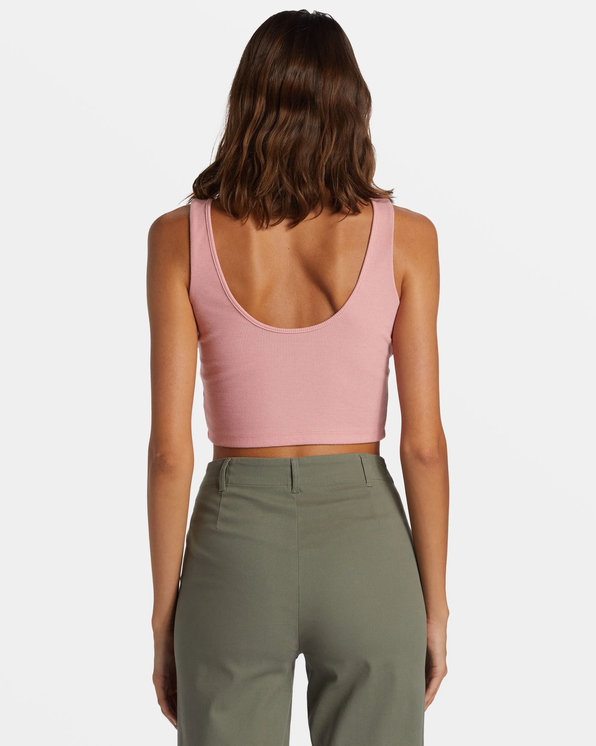 Roxy Surfing Original Cropped Tank Top - Candlelight Peach