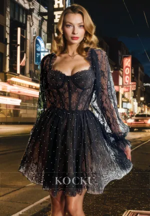 Sexy & Morden Long sleeves A-Line Sparkly Party Homecoming Dress