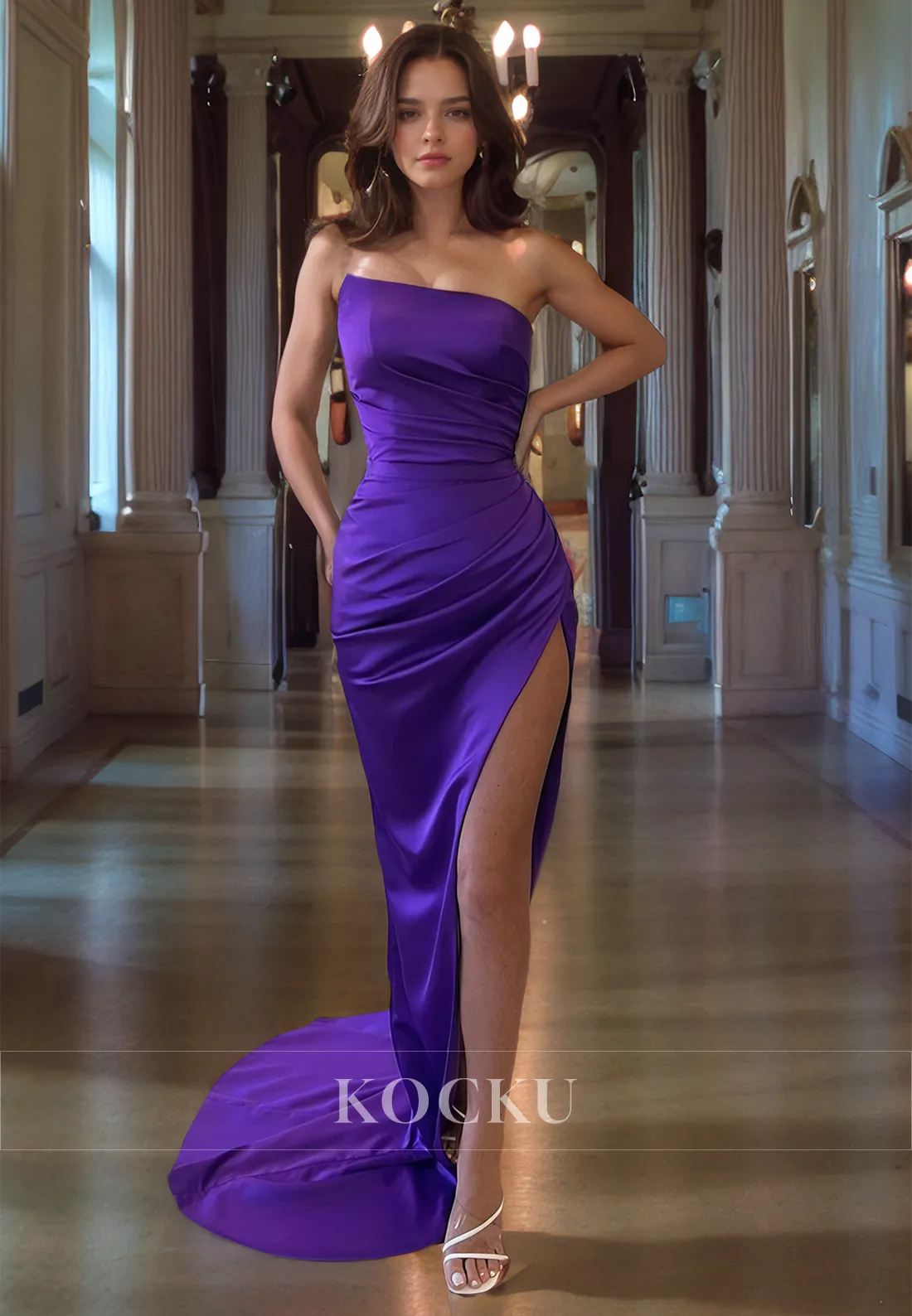 Sexy & Morden Sleeveless Split Sheath Evening Party Prom Dress